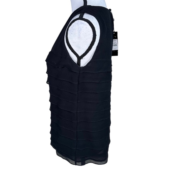 NWT Talbots Black Silk Tiered Sleeveless Blouse - Picture 3 of 7